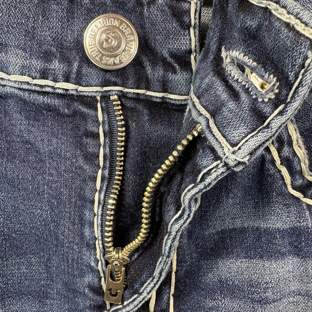 True Religion Men's Ricky Relaxed Straight Subtle Distressed Jeans -| Size 34